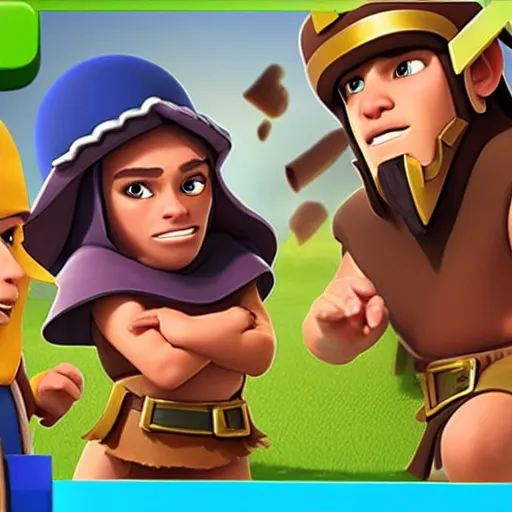 Image similar to clash of clans troop but female, with brown hair and brown eyes, wavy hair, cute, high detail, nice lips,