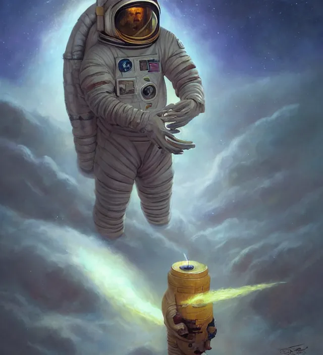 Prompt: astronaut powered by corn, dnd character art portrait, matte fantasy painting, deviantart artstation, by jason felix by steve argyle by tyler jacobson by peter mohrbacher, cinema