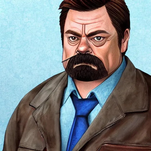 Prompt: Ron Swanson as a Wolverine, , super-realistic, high quality, detailed, photorealistic, high rendering,