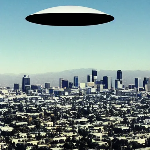 Image similar to A photo still of a ufo of Los Angeles