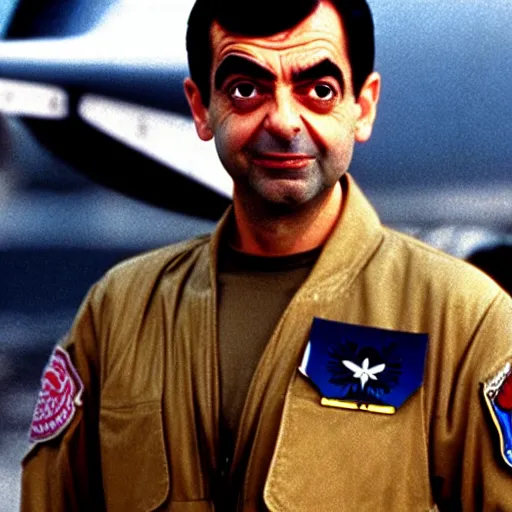 Prompt: Mr Bean in Top Gun