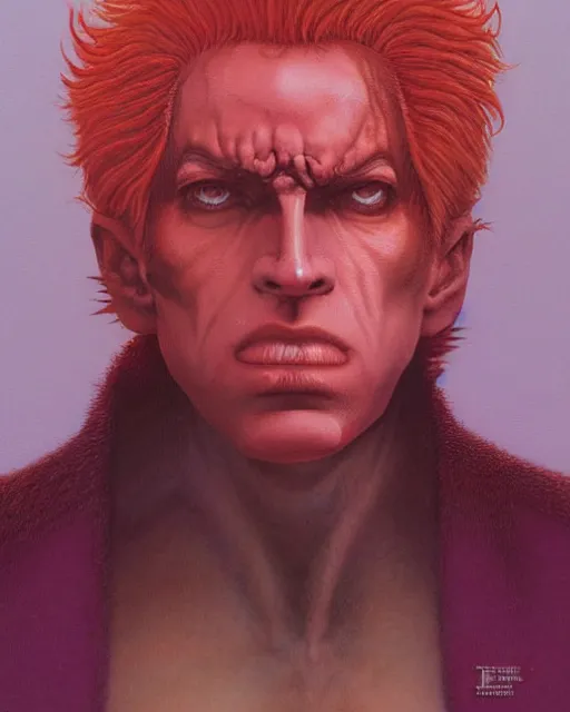 Image similar to portrait of dio from jojo bizzare adventure painted by hirohiko araki and zdislav beksinski and wayne barlowe and greg rutkowski