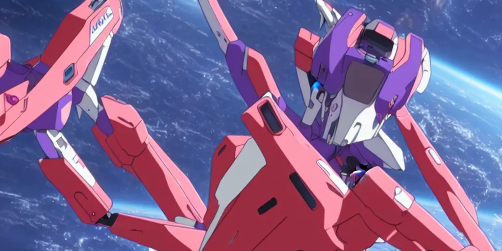 Image similar to two eva 0 0 from neon genesis evangelion, fighting and floating in space, 8 k, highly detailed