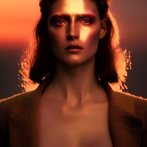 Image similar to photographic portrait of a stunningly beautiful replicant android cyberpunk female in soft dreamy light at sunset, contemporary fashion shoot, by edward robert hughes, annie leibovitz and steve mccurry, david lazar, jimmy nelsson, breathtaking, 8 k resolution, extremely detailed, beautiful, establishing shot, artistic, hyperrealistic, beautiful face, octane render