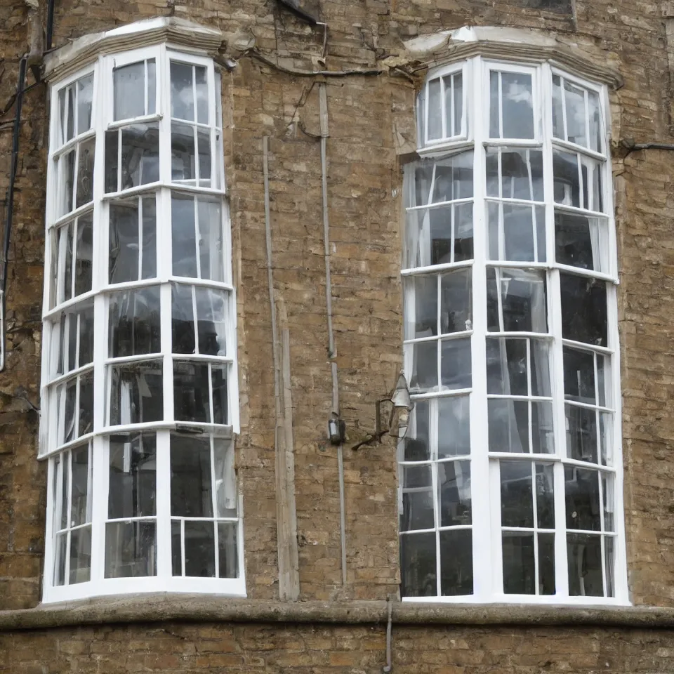 Prompt: bizarre sash window in england, symmetrical, dreamy