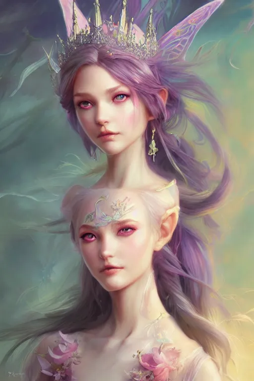 Image similar to fairy princess, highly detailed, d & d, fantasy, highly detailed, digital painting, trending on artstation, concept art, sharp focus, illustration, art by artgerm and greg rutkowski and fuji choko and viktoria gavrilenko and hoang lap