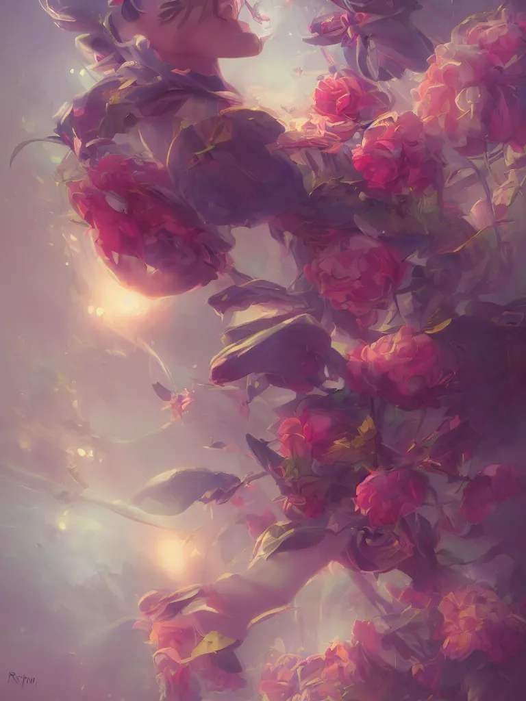 Prompt: retro painting of surreal waiim flower, by ross tran, highly detailed, hyperrealism, excellent composition, cinematic concept art, dramatic lighting, trending on artstation