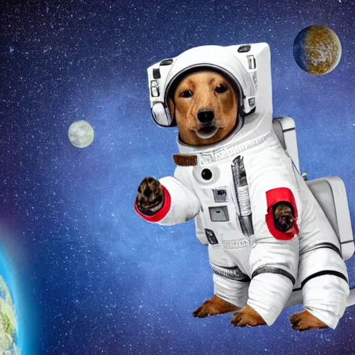 Image similar to dog in astronaut suit