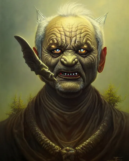 Prompt: a detailed portrait of an bill murray orc by tomasz alen kopera and peter mohrbacher