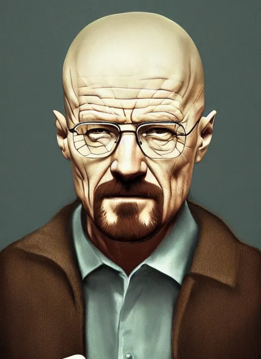 Image similar to walter white by hieronymus bosch, detailed digital art, trending on Artstation