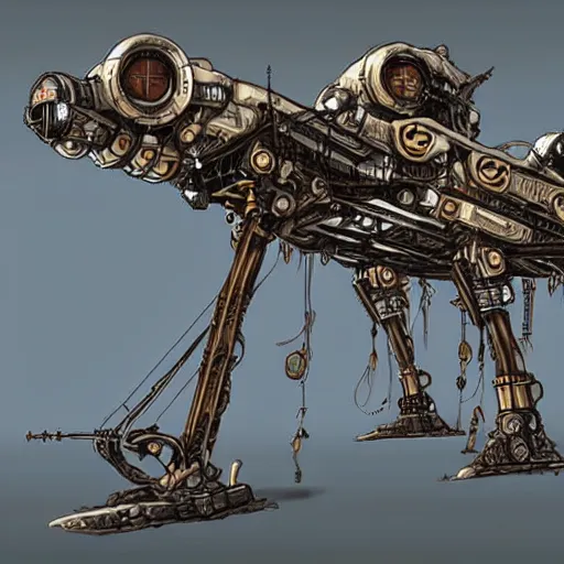 Image similar to future cybernetic steampunk pirate ship with robotic arms concept art by jung yeon min