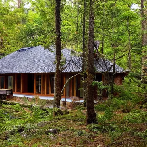 Image similar to very beautiful house in the forest