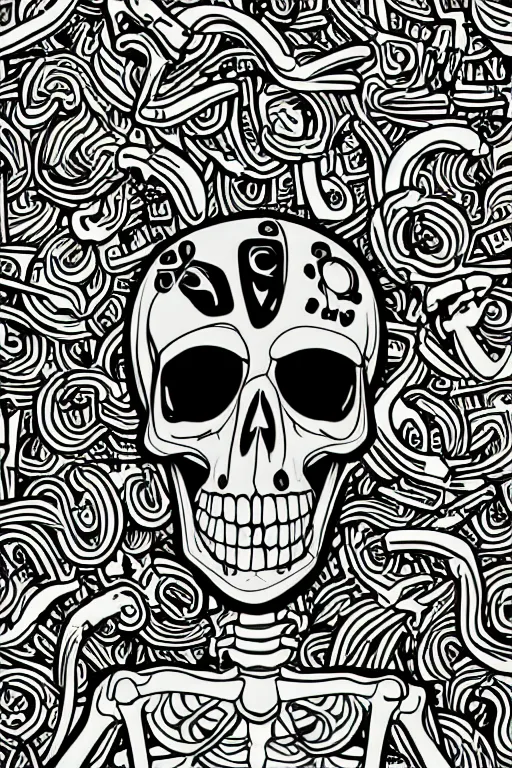 Image similar to Drug addict skeleton, sticker, andromorphic, colorful, illustration, highly detailed, simple, smooth and clean vector curves, no jagged lines, vector art, smooth