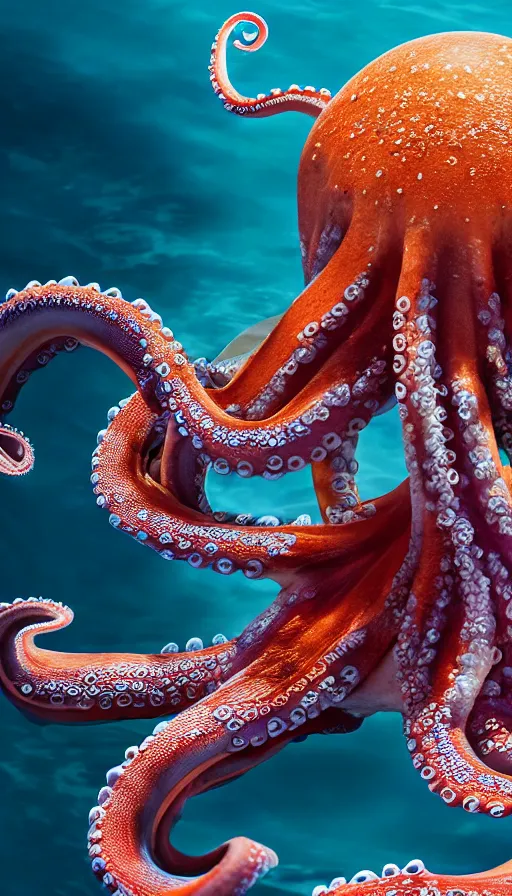 Prompt: A octopus in the ocean centered-photograph film still, dynamic action pose, National Geographic, insane detail, intricate, highly detailed, Zeiss Lens, DSLR photography, smooth, sharp focus, Unreal Engine 5, Octane Render, 85mm lens Redshift, depth of field 8K