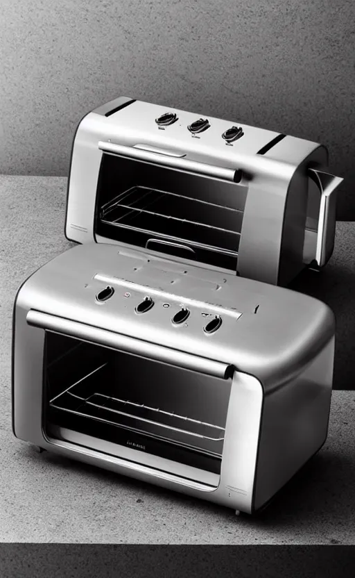 Image similar to a stylish electric toaster oven ; designed by marc newsom, zaha hadid, blonde, joseph and joseph, dieter rams ; natural materials ; industrial design ; behance ; le manoosh ; pinterest ; if design award ; reddot design award