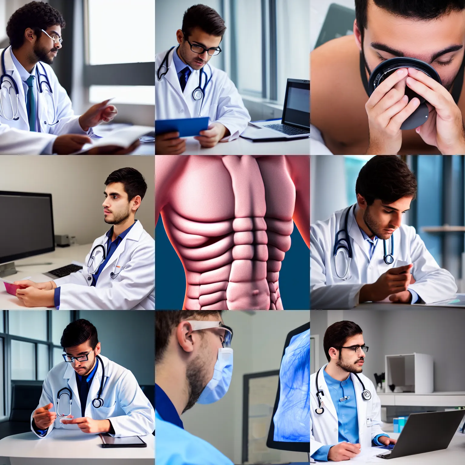 Prompt: young male medical student doing research, differentiated vulvar intraepithelial neoplasia, photography, realistic, 8 k hd