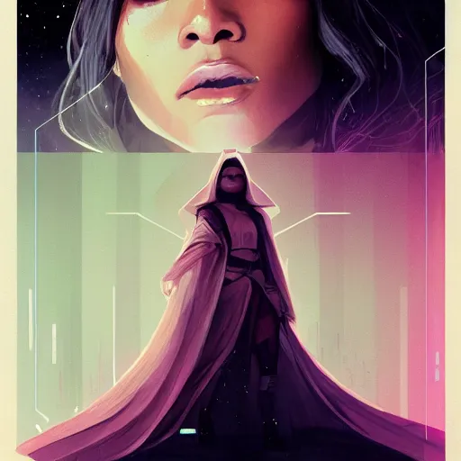 Image similar to star wars jedi Beyonce profile picture by Greg Rutkowski, intricate details, dynamic portrait, futuristic, volumetric lights, streetwear, studio ghibli, Organic Painting , Matte Painting, geometric shapes, hard edges, trending on the artstation, fantasy LUT, realistic by Sachin Teng + Martin Grip + Moebius + Patrick Gleason, smooth, sharp focus, illustration, art by John Collier and Albert Aublet and Krenz Cushart and Artem Demura and Alphonse Mucha, techwear, Industrial Scifi, detailed illustration, character portrait,