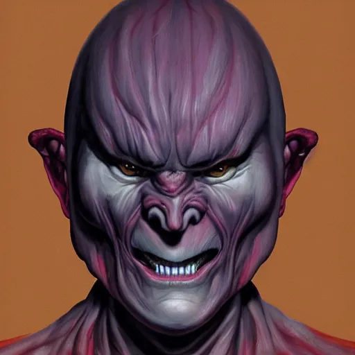 Prompt: a portrait of majin boo, in the style of wayne barlowe