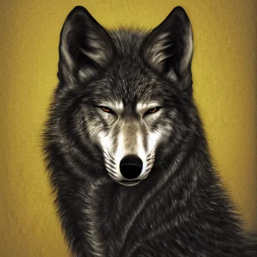 Image similar to portrait of retarded wolf, da vinc