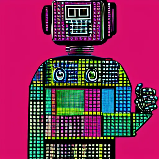 Prompt: Warhol Robot