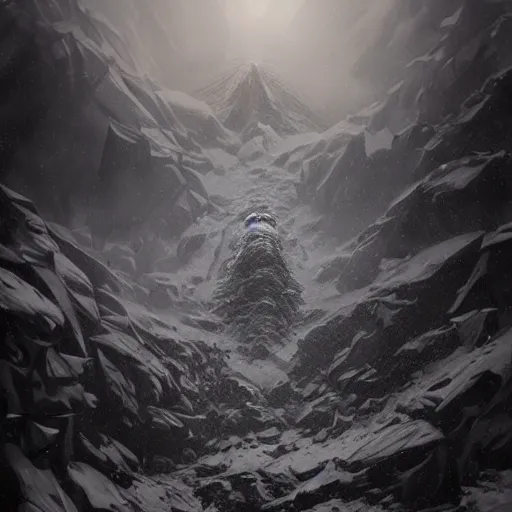 Prompt: at the mountains of madness by h. p. lovecraft, antarctic mountains, edritch city, painted by seb mckinnon, high detail, dramatic light, digital art, painted by greg rutkowski, promotional movie posterart, trending on artstation