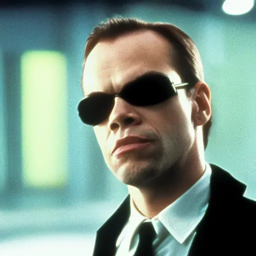 Image similar to A still of Mark Hamill as Agent Smith in The Matrix (1999)