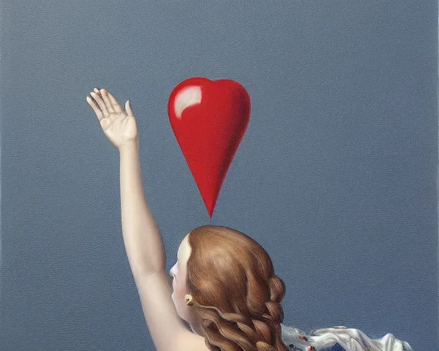 Image similar to a painting of a person waving vigorously, an ultrafine detailed painting by rafal olbinski, behance contest winner, pop surrealism, detailed painting, very detailed, minimalist, skeuomorphic, airbrush art