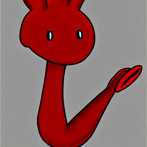 Image similar to an ilustration of a red humanoid rabbit in the style of Lewis Trondheim