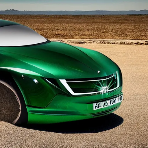 Image similar to a hybrid between an emerald and a car