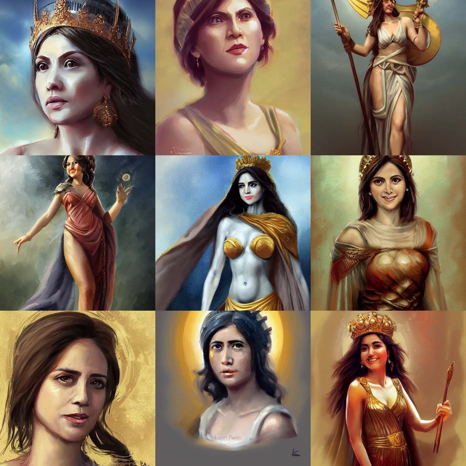 Prompt: Leni Robredo as a beautiful Roman Goddess, Painting, Artstation, Digital Art