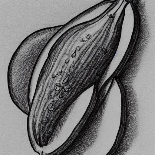 Image similar to a drawing of a papaya fruit with muscles, dressed as a sailor