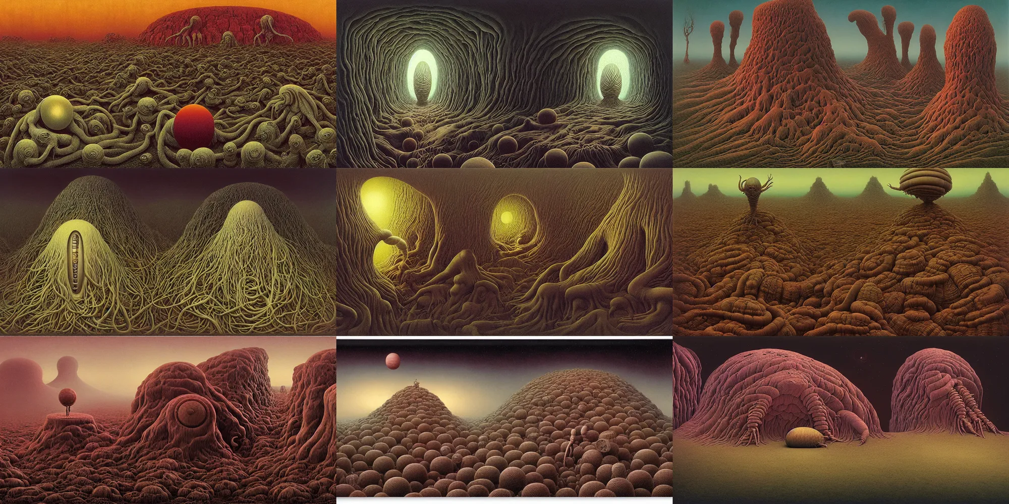 Prompt: the bookshop of isopods, masterwork, liminal alien landscape by Mark Ryden, Moebius, zdzisław beksiński