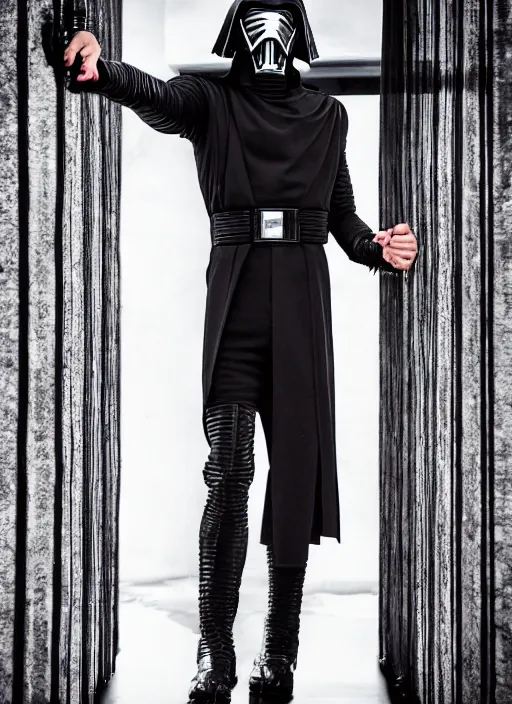 Prompt: kylo ren stylish dress fashion magazine photoshoot, professional photography, intricate clothing