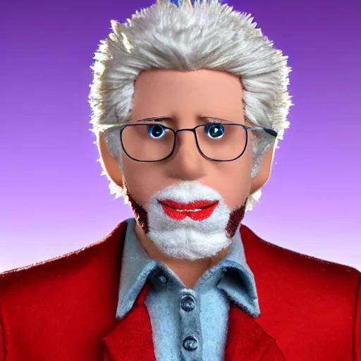 Prompt: barry bostwick as a muppet. highly detailed felt. hyper real photo. 4 k.