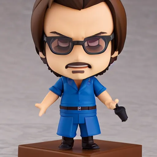 Prompt: jack nicholson as nendoroid!, background bar, kodak film