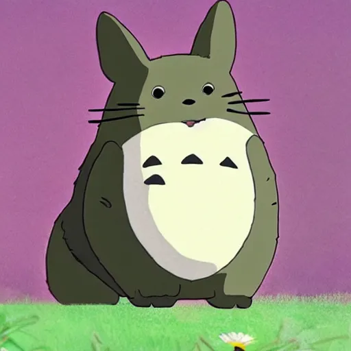 Image similar to an adorable corgi totoro, scenic landscape background, beautiful, anime, ghibli