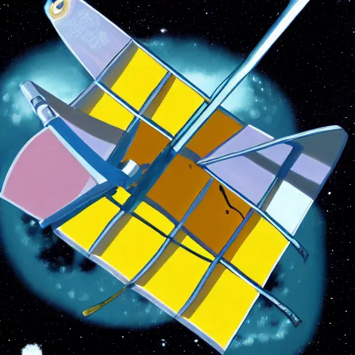 Prompt: james webb space telescope blushing, anime art