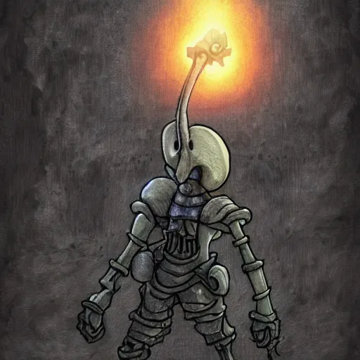 Image similar to squidward as a dark souls boss by studio ghibli