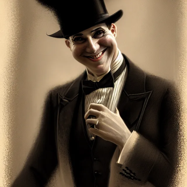 Image similar to portrait of a 1 9 2 5 magician, clean shaven, smiling, atmospheric lighting, intricate, ultra detailed, well composed, best on artstation, cgsociety, epic, stunning, gorgeous, intricate detail, wow, masterpiece