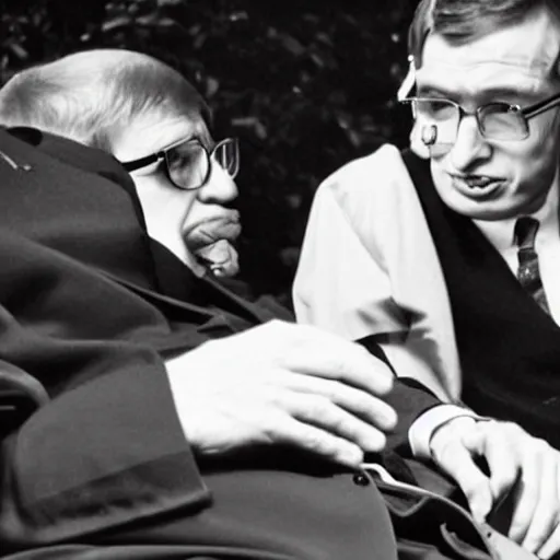 Prompt: steven hawking running the mafia