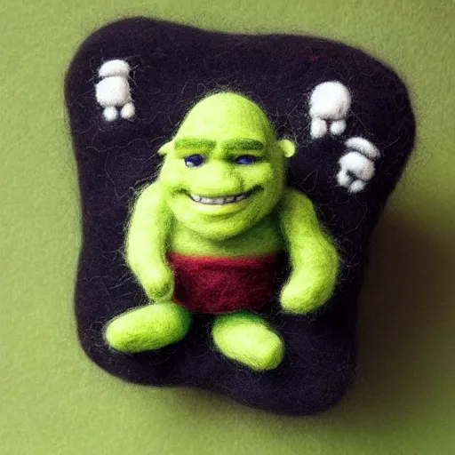 Image similar to shrek needle felted + needle felting art