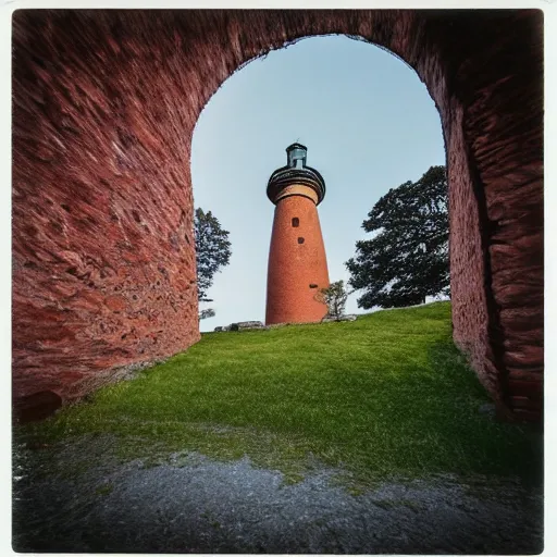 Image similar to low angle wideshot of Suomenlinna, breathtaking polaroid photo,