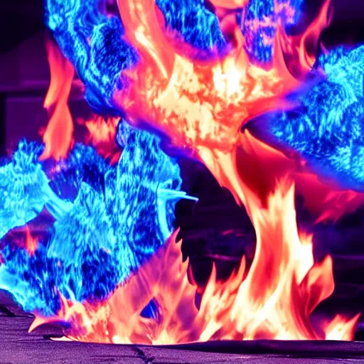 Prompt: Blue Flames | Beautiful Destruction