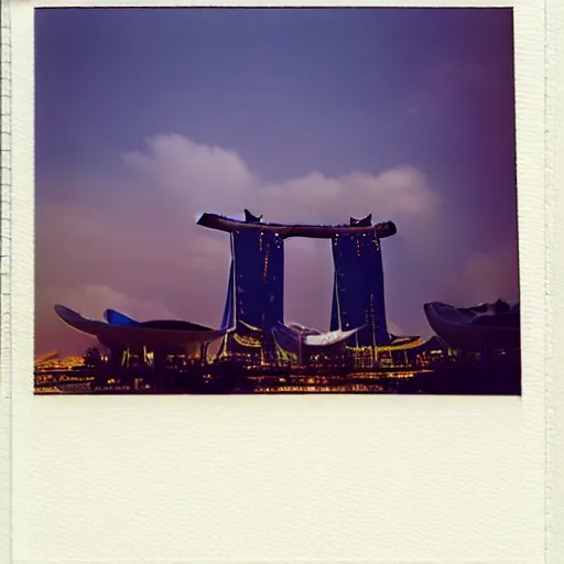 Image similar to polaroid photo of marina bay sands