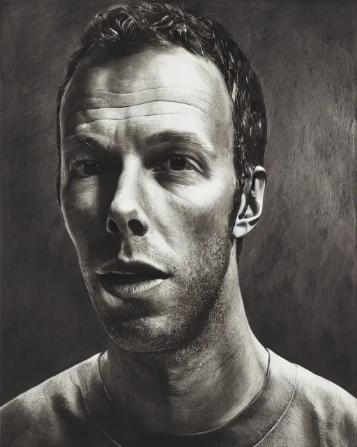 Prompt: a portrait of coldplay chris martin, from the terrifying and incomprehensible beyond, body horror, by gerard brom, zdzisław beksinski and ansel adams