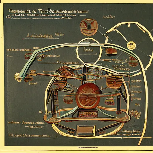 Prompt: complex diagram of original Mechanical Turk