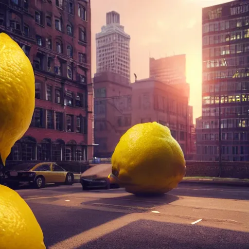 Prompt: gigantic lemon monster invading detroit, dslr, 8 k, octane beautifully detailed render, cold mood, cinematic lighting, detailed photo, masterpiece, volumetric lighting, ultra realistic, highly detailed, high quality, lossless, photorealistic