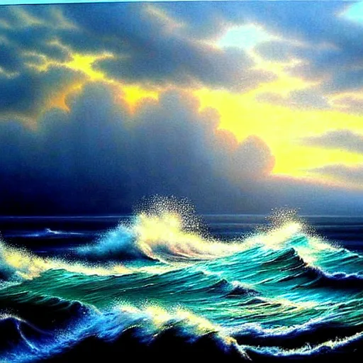 Image similar to epic scene seascape, by world best seascape artist