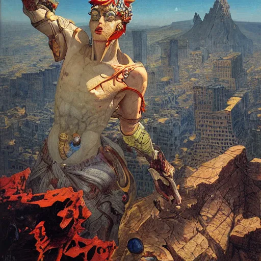 Image similar to portrait of immense, majestic, surreal, terrifying yosh from nintendo standing triumphant over the city, perfectly clear face, by j. c. leyendecker, bosch, and beksinski