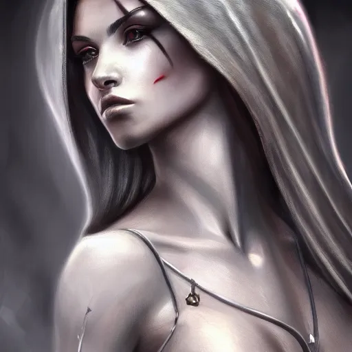 Image similar to perfectly - centered close - up portrait - photograph of goddess of death, the perfect human female specimen, intricate, elegant, super highly detailed, professional digital painting, artstation, concept art, smooth, sharp focus, no blur, no dof, extreme illustration, unreal engine 5, 8 k, by anne stokes